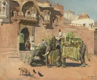 Rajahns elefanter i Jodhpur av Edwin Lord Weeks