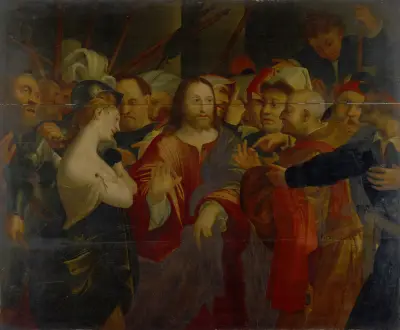 Christ And The Adulteress av Lorenzo Lotto