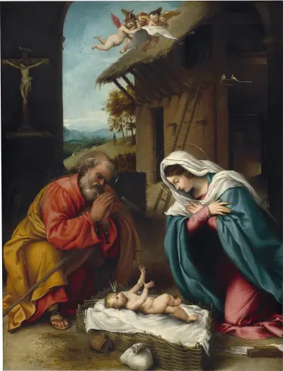 The Nativity av Lorenzo Lotto