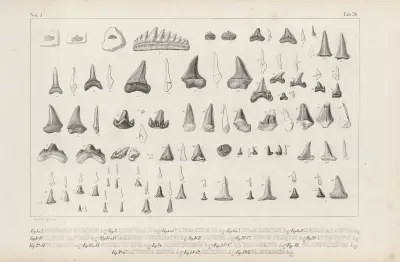 Recherches sur les poissons fossiles Pl.319 av Louis Agassiz