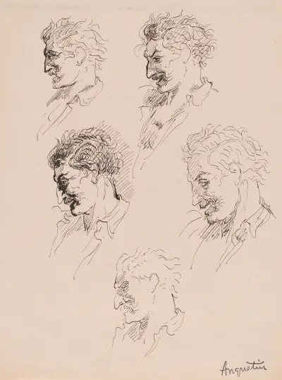 Head Studies av Louis Anquetin