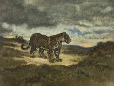 Stående jaguar av Antoine-Louis Barye