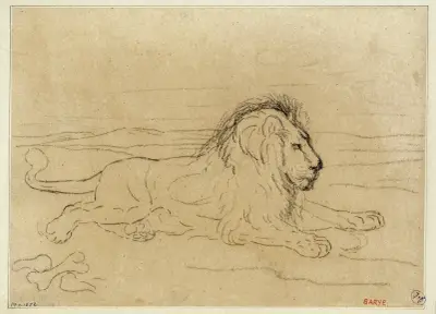 Lion couché av Antoine-Louis Barye