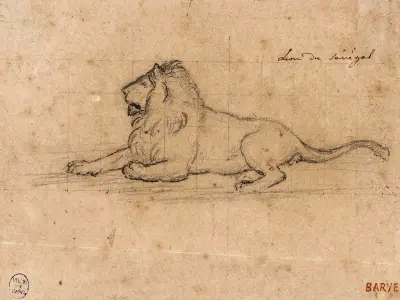Lion du Sénégal av Antoine-Louis Barye