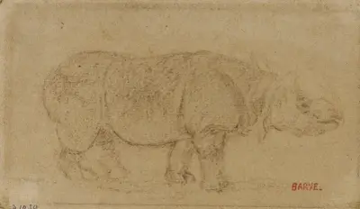 Rhinocéros av Antoine-Louis Barye