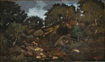 Klippor i Fontainebleauskogen av Antoine-Louis Barye