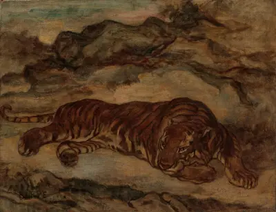 Tiger i vila av Antoine-Louis Barye