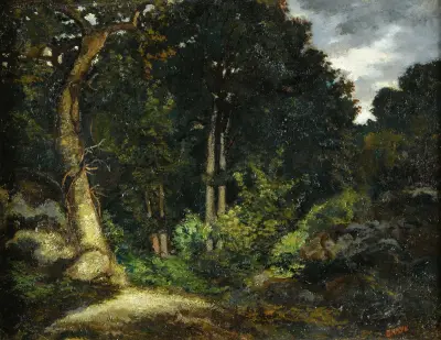 Vy över Fontainebleauskogen av Antoine-Louis Barye