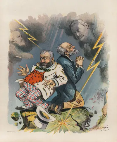 Rücken an Rücken im schweren Sturm von Louis Dalrymple