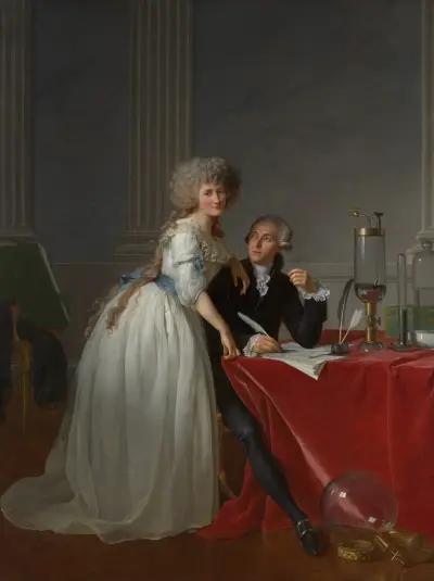 Antoine Laurent Lavoisier (1743–1794) and Marie Anne Lavoisier (Marie Anne Pierrette Paulze, 1758–1836) av Jacques Louis David