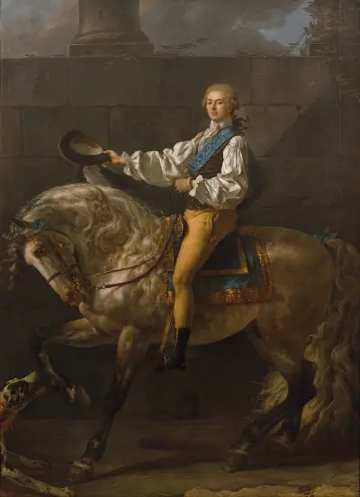 Ryttarporträtt av Stanisław Kostka Potocki av Jacques Louis David