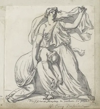 Niobe och hennes dotter av Jacques Louis David