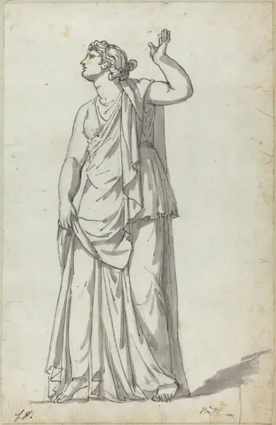Romersk musestaty (Anchyrrhoe) av Jacques Louis David