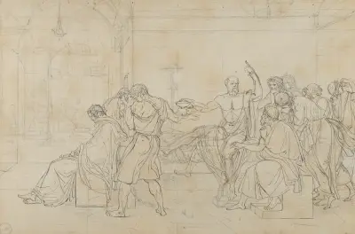 Sokrates död av Jacques Louis David