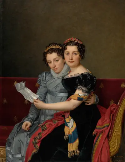 The Sisters Zénaïde And Charlotte Bonaparte av Jacques Louis David