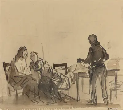 Före måltiden i Emmaus av Jean-Louis Forain