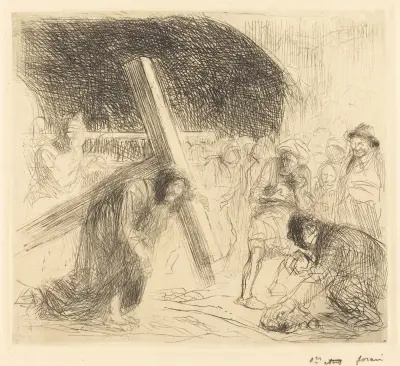 Kristus bärandes korset (sjunde plåten) av Jean-Louis Forain