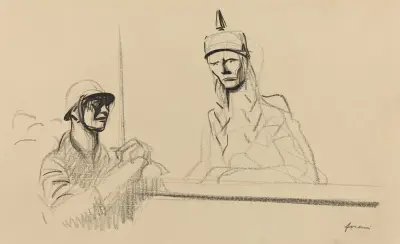 French Soldier Addressing Germania av Jean-Louis Forain