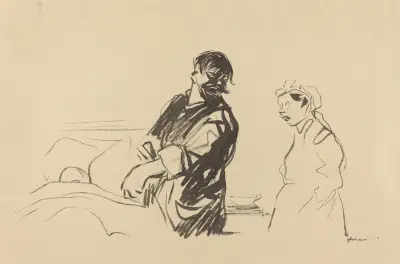 Scen från sjukhus av Jean-Louis Forain
