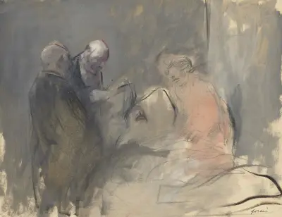 In the Hospital (fourth quarter 1800s or first third 1900s) av Jean-Louis Forain