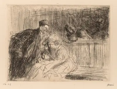 Den talande advokaten inför den anklagade av Jean-Louis Forain