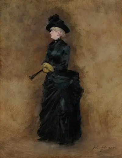 Den eleganta med solfjädern av Jean-Louis Forain