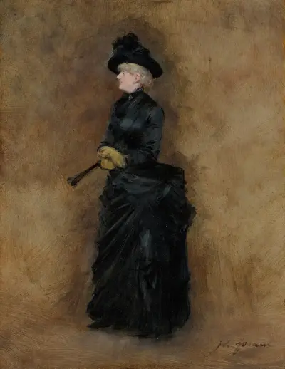 Den eleganta med solfjädern av Jean-Louis Forain