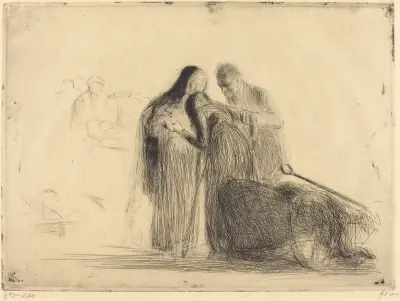 Lourdes, den förlamade (andra plåten) av Jean-Louis Forain