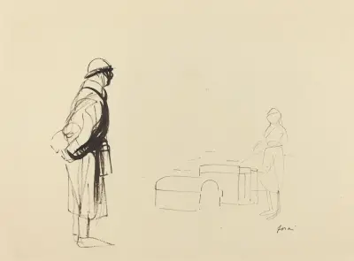 Poilu and Nurse av Jean-Louis Forain