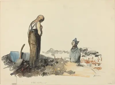 Poilu och fånge av Jean-Louis Forain