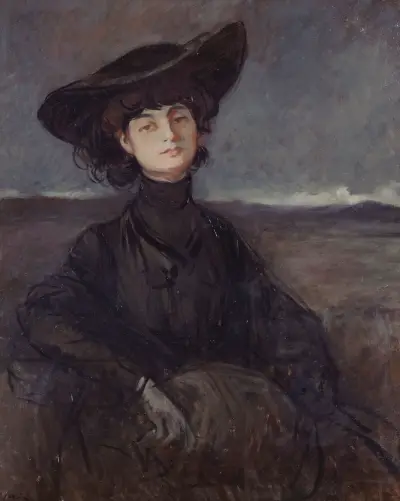 Portrait de la comtesse Anna de Noailles, née Brancovan (1876-1933), poétesse av Jean-Louis Forain