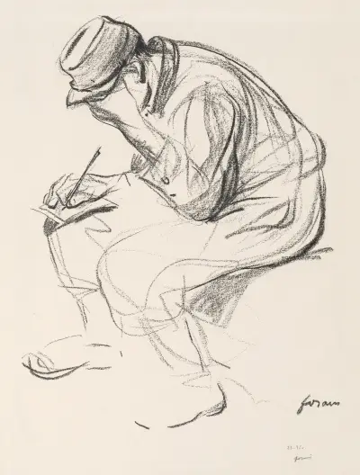Krigsfånge som skriver brev av Jean-Louis Forain