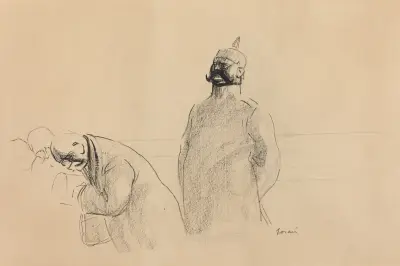 Preussisk soldat och civila av Jean-Louis Forain