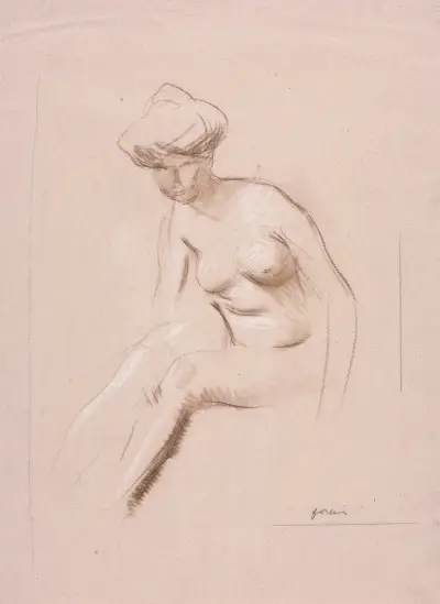 Sittande naken av Jean-Louis Forain