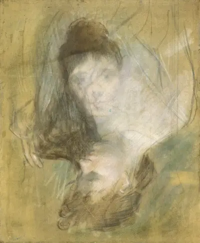 Skiss av en kvinna av Jean-Louis Forain