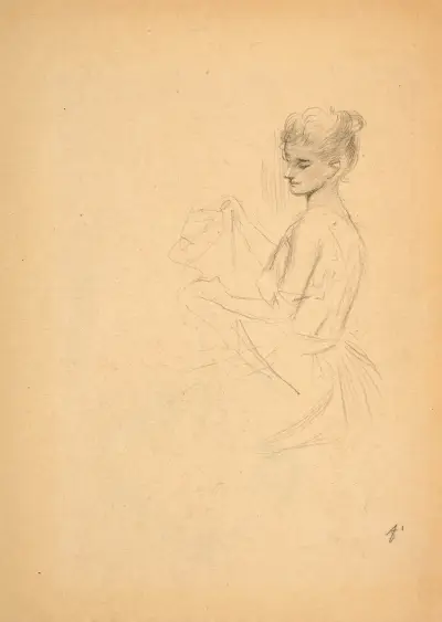 Studie av kvinna i profil av Jean-Louis Forain