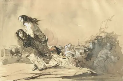The German troups received the formal order to spare private property av Jean-Louis Forain