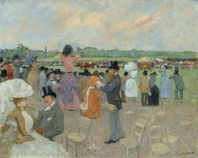 The Races at Longchamp av Jean-Louis Forain