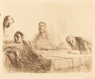 Måltiden i Emmaus (andra plåten) av Jean-Louis Forain