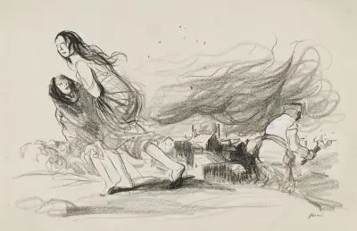 “They Are Burning Everything – They must be about to Retreat” av Jean-Louis Forain