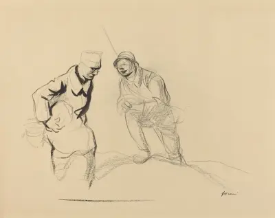 Two Soldiers av Jean-Louis Forain