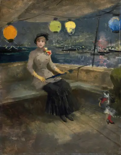 Woman On A Yacht av Jean-Louis Forain