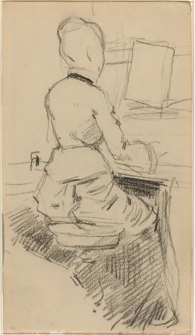 Ung kvinna vid piano av Jean-Louis Forain