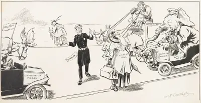 Präsident Woodrow Wilson als Verkehrspolizist von Louis Glackens