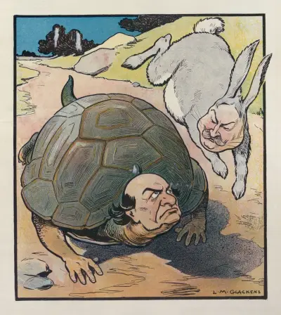 Der republikanische Hase und die demokratische Schildkröte von Louis Glackens