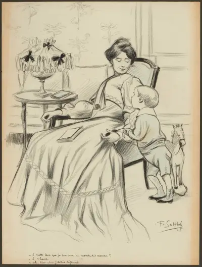à quelle heure je suis venu au monde, dis maman – à 1 heure – ah, bien alors j’avais déjeuné av Fernand Louis Gottlob