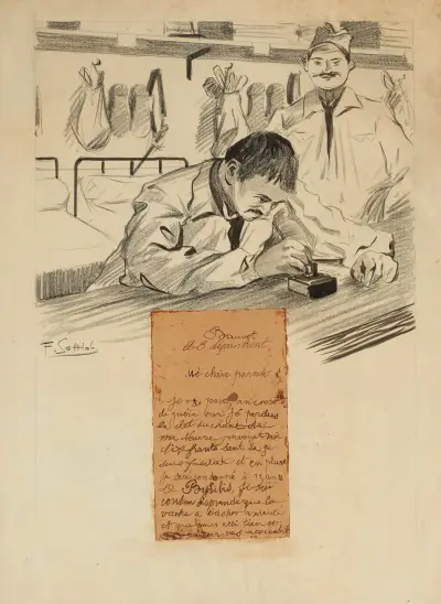 Bauvet le 3 décambrent mé chair parent je vas passez an conseille de guère car jé perdus la clet du chant de ma neuvre av Fernand Louis Gottlob