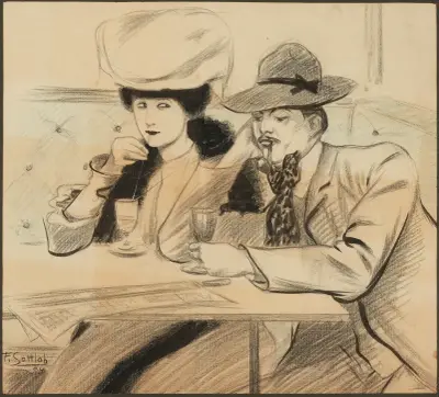 Par på restaurang av Fernand Louis Gottlob