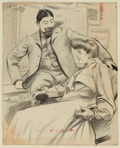 Couple dans un intérieur., 1905 av Fernand Louis Gottlob