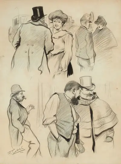 Discussions dans la rue av Fernand Louis Gottlob